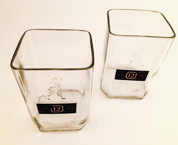 Johnnie Walker Black Label Whisky bottle Rocks Tumblers/ Glasses