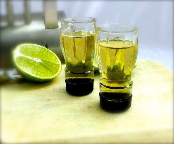 Jack Daniels bottle top shot glasses
