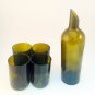 Recycled Wine bottle Water flask - Carafe - Jug Set with 12 oz Tumblers - Glasses