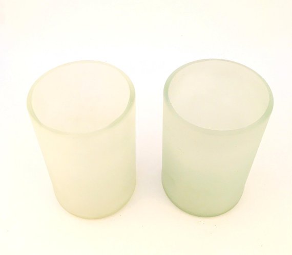 FROSTED WHITE 16 OZ Wine bottle Drinking Glasses - Up-cycled Tumblers