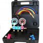 R1234YF HVAC Air Conditioning Aluminum Manifold Gauge Set W/72" Color Hoses A/C