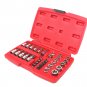 34pc Torx Star Sockets & Bit Set Male Female E-torx Security Bits 3/8 Drive