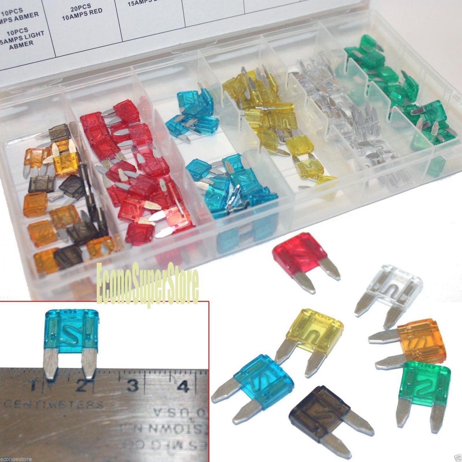 120 PC Mini Assorted Car Fuse Color Coded Fuse Replacement Kit Auto SUV & Truck