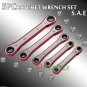 5PC SAE STANDARD SIZE BOX CLOSED END GEAR RATCHET RATCHETING WRENCH TOOL SET
