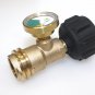 Propane Tank Brass Adapter W/ Pressure Meter Gauge 4 Master LP Gas Grill BBQ RV