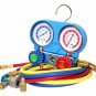 Combo 3CFM 1/4hp AC Vacuum Pump & HVAC Refrigeration Manifold Gauge R134 R22 R12