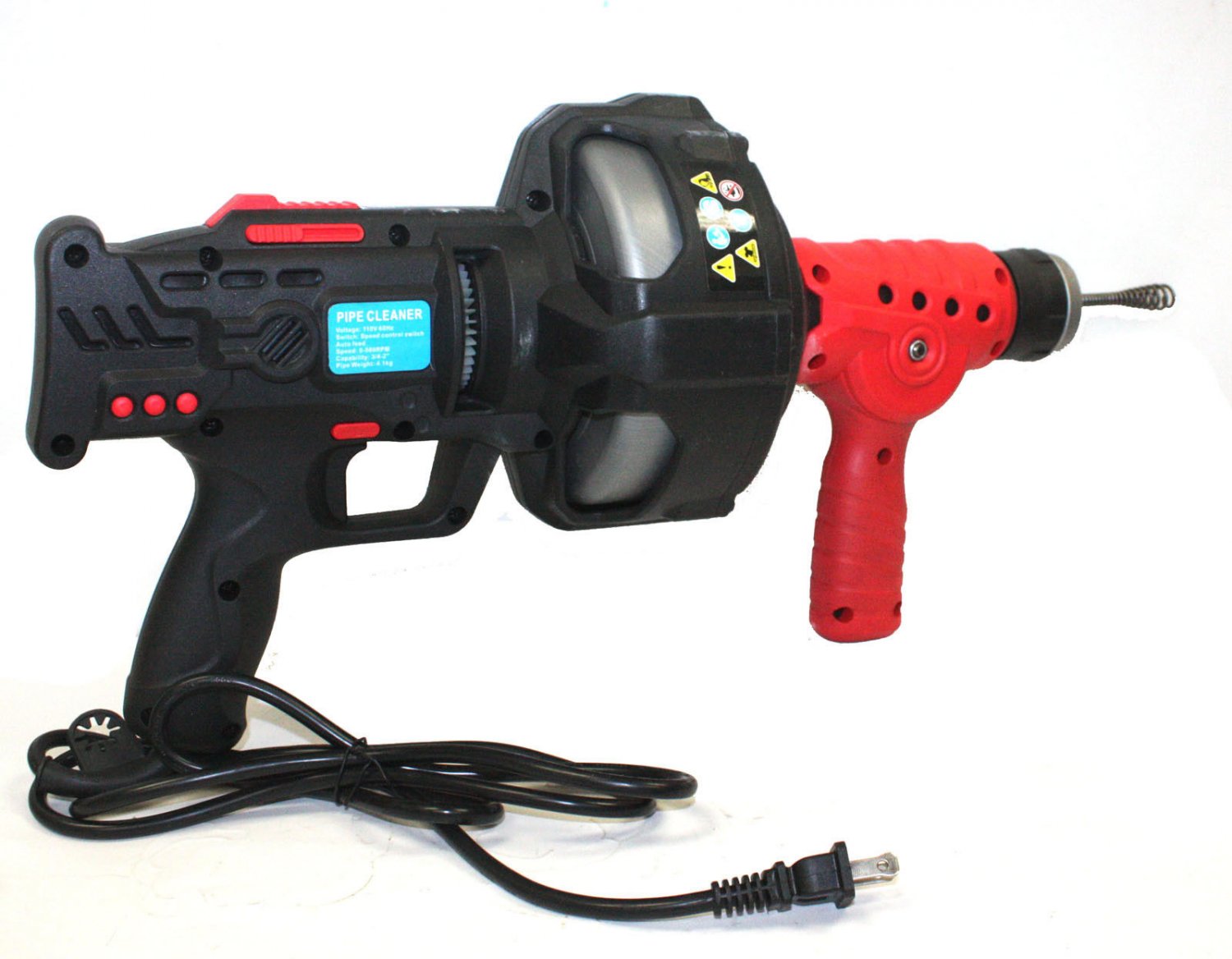 25ft Handheld Electric Drainer Plumbing Dredger Cleaner Drain Snake Auger Unclog