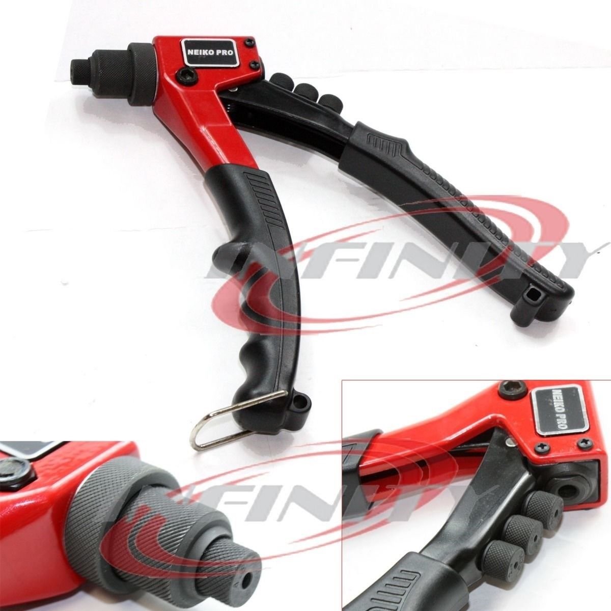 8" Heavy Duty Hand Riveter Pop Rivet Aluminum Hand Gun 3/32" 1/8" 5/32" 3/16"