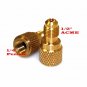 ACME AC R134a Brass Adapter Fitting 1/2" MALE Flare w/ valve core to 1/4" FEMALE