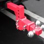 3 Way Tri Ball Adjustable 2" Receiver Raise Drop Verticle Triple Tow Hitch RED