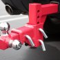 3 Way Tri Ball Adjustable 2" Receiver Raise Drop Verticle Triple Tow Hitch RED