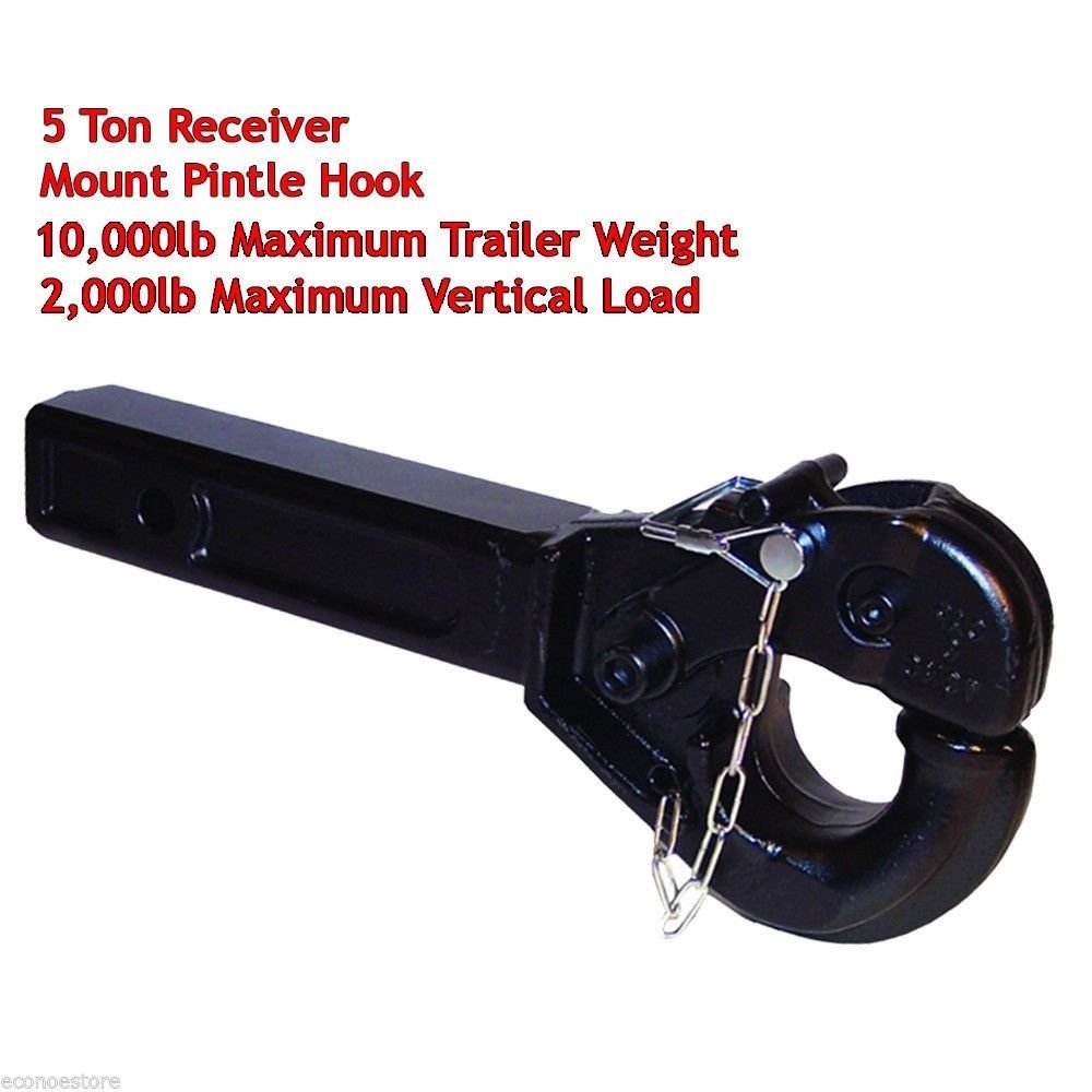 5 Ton Receiver  Haul Tow Mount Pintle Hook  2" Receiver HD Forge Steel 14-1/2"L
