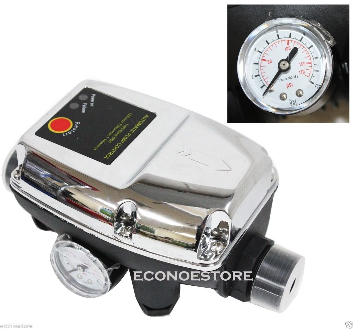 Water Pressure Controller for Jet Shallow Booster Pump Auto Shut On / Off 110V