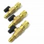 3pc HVAC A/C Straight SHUT-OFF Ball Valve Adapter For R134a R22 R12 R410a 1/4"