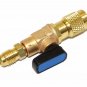 3pc HVAC A/C Straight SHUT-OFF Ball Valve Adapter For R134a R22 R12 R410a 1/4"