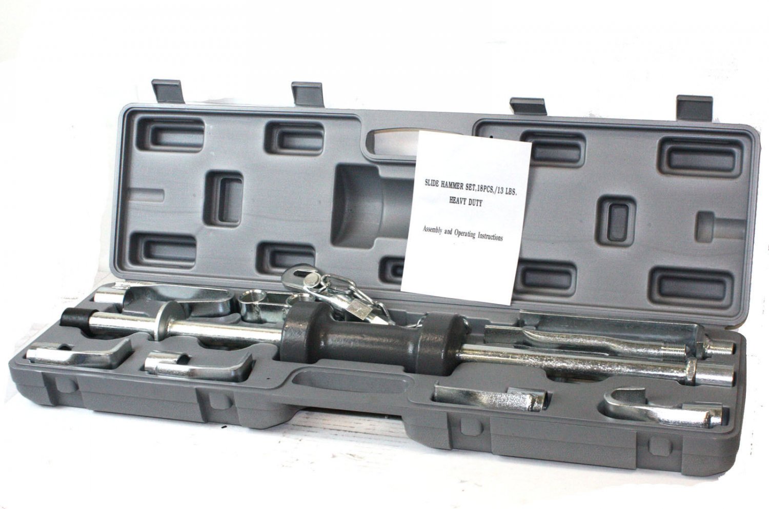 18pc HD Heat Treated Dent Puller w/13lbs Slide Hammer Auto Body Shop Repair Tool