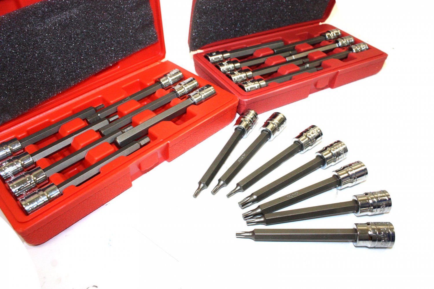 21pc 3/8" DRIVE METRIC SAE 4-1/2" EXTRA LONG SHANK HEX TORX BIT SOCKET SET