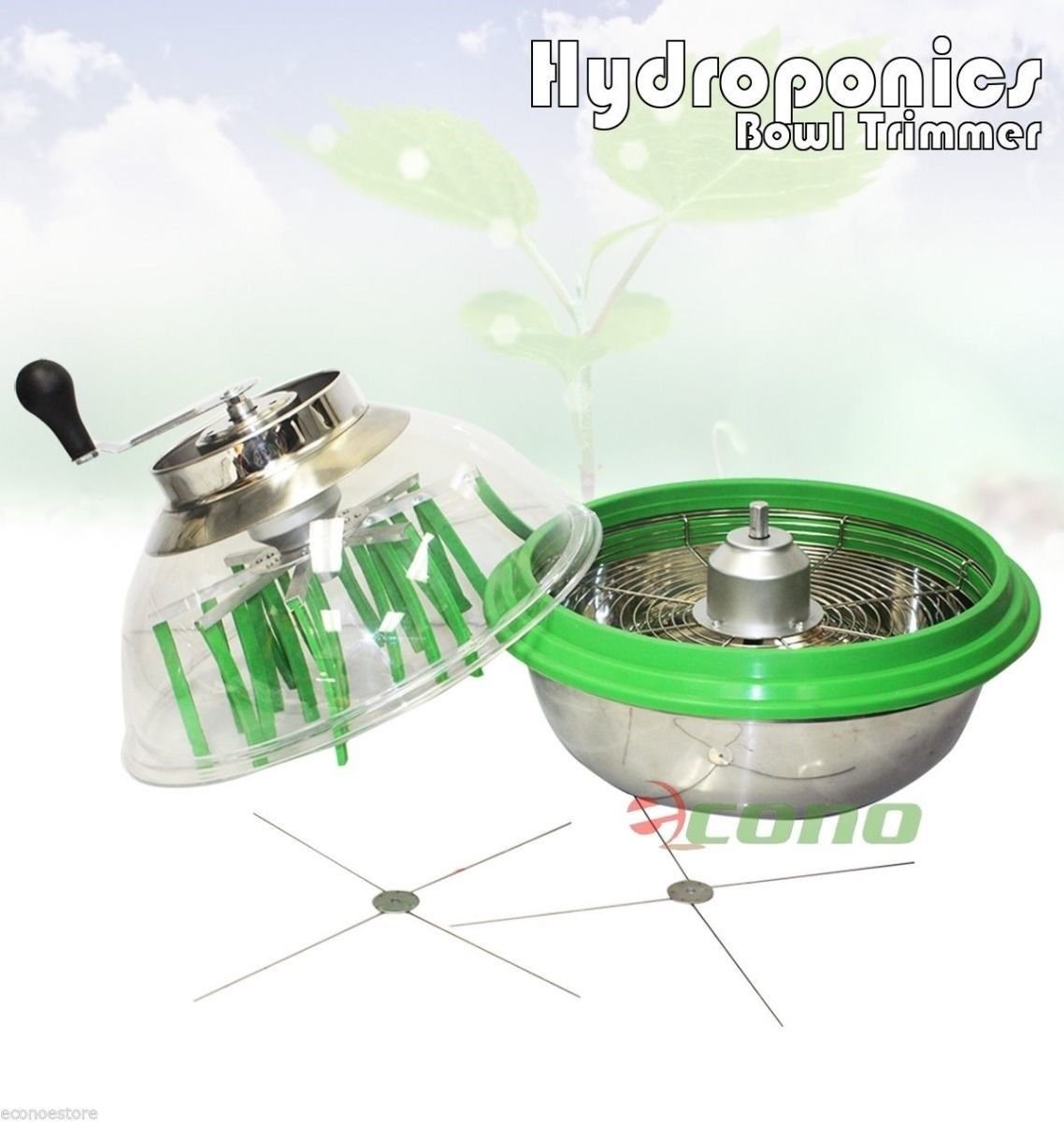 Clean Cut leaf Trimmer Pro16" Stainless Bowl Trim Bud Flower Twigs Spin Trimmers