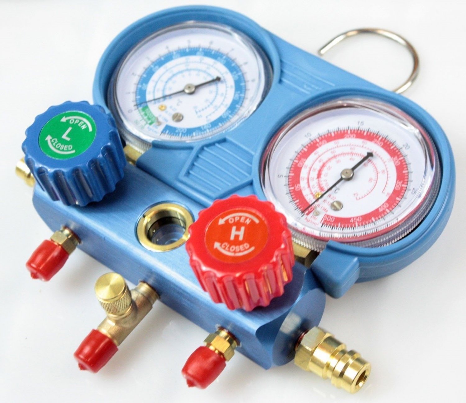 Diagnostic R134a R12 R22 AC Air Conditioner Manifold Gauge Aluminum Valve