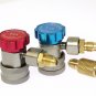 HIGH LOW AC R134a Quick Coupler Connector Adapter 1/4" SAE HVAC W/ 1/2" ACME