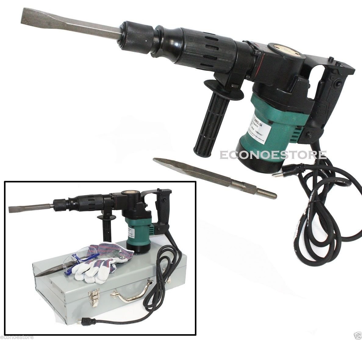 3000BPM 1-1/2" Electric Demolition Jack Hammer Concrete Breaker W/Chisels Bits
