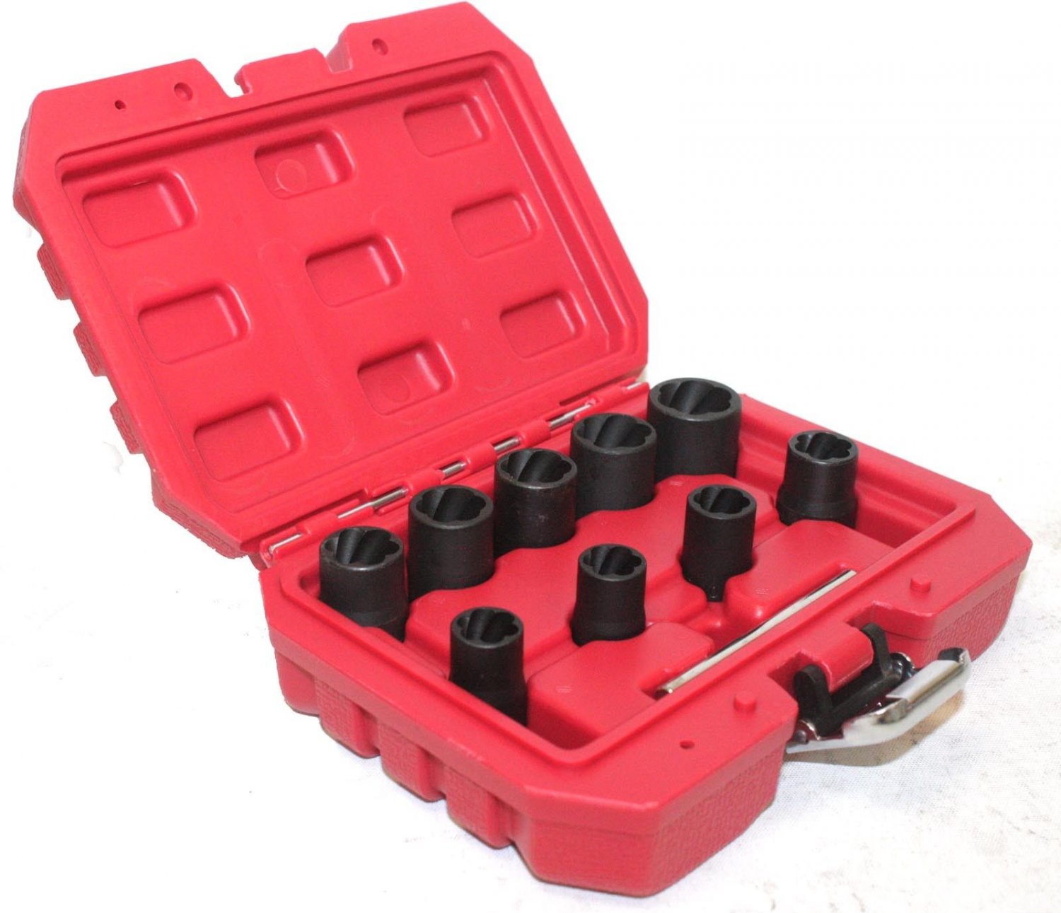 10pc Locking Wheel Twist Socket Damaged Rounded Worn Nut Remover 3/8" Dr 10~19mm