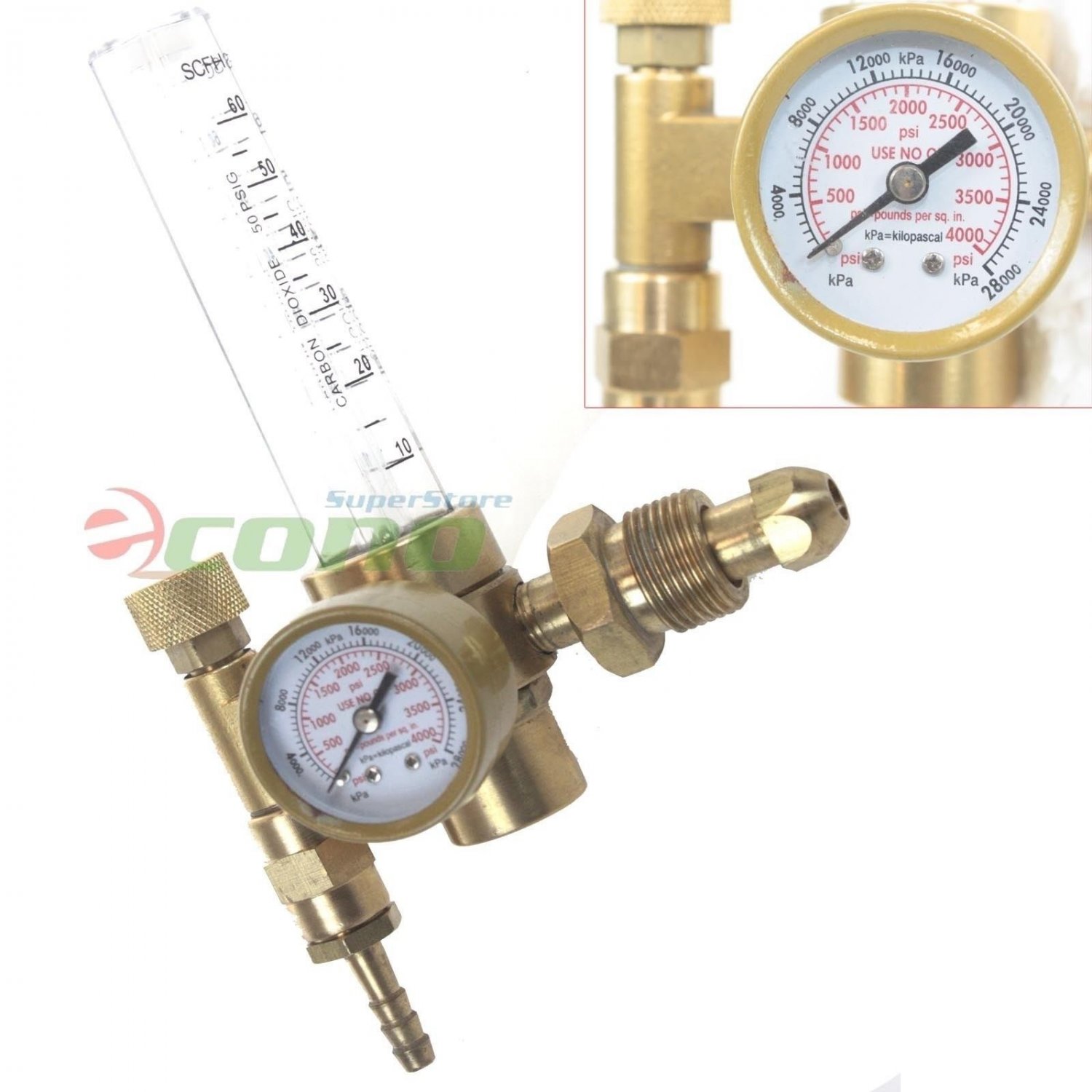 Argon CO2 Mig Tig Flow meter Welding Weld Regulator Gauge Gas Welder CGA580 New