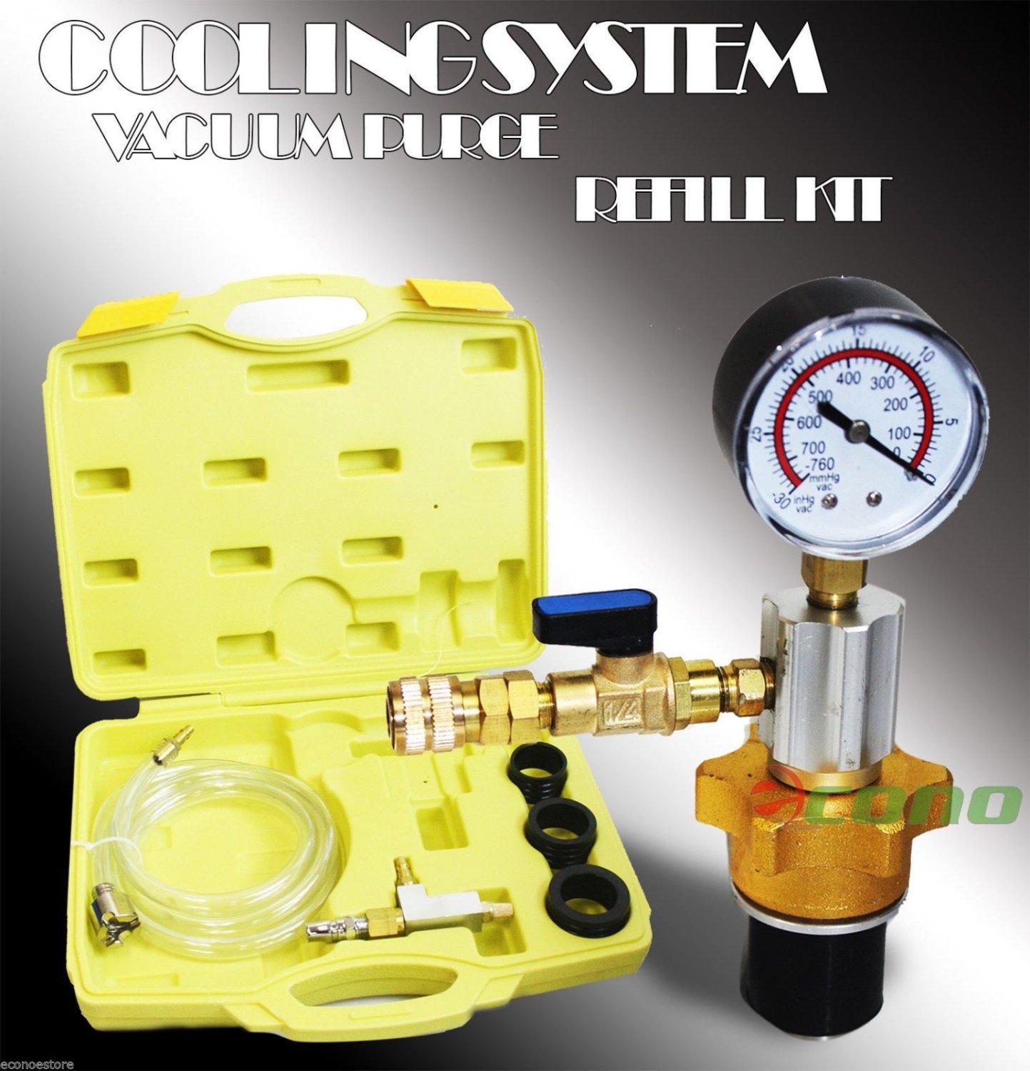 AUTO ENGINE VACUUM COOLANT COOLING SYSTEM PURGING TOOL KIT REFILL REFILLING