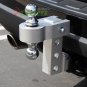 Aluminum 6" Drop Adjustable Tow w/Dual Hitch Ball 2",2-5/16" FitTrailer Receiver