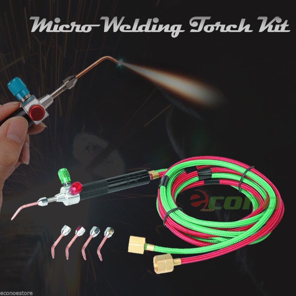 Handy Mirco Pinpoint Welding Soldering Hobby Weld Torch Kit w/ 5 tips & Hose