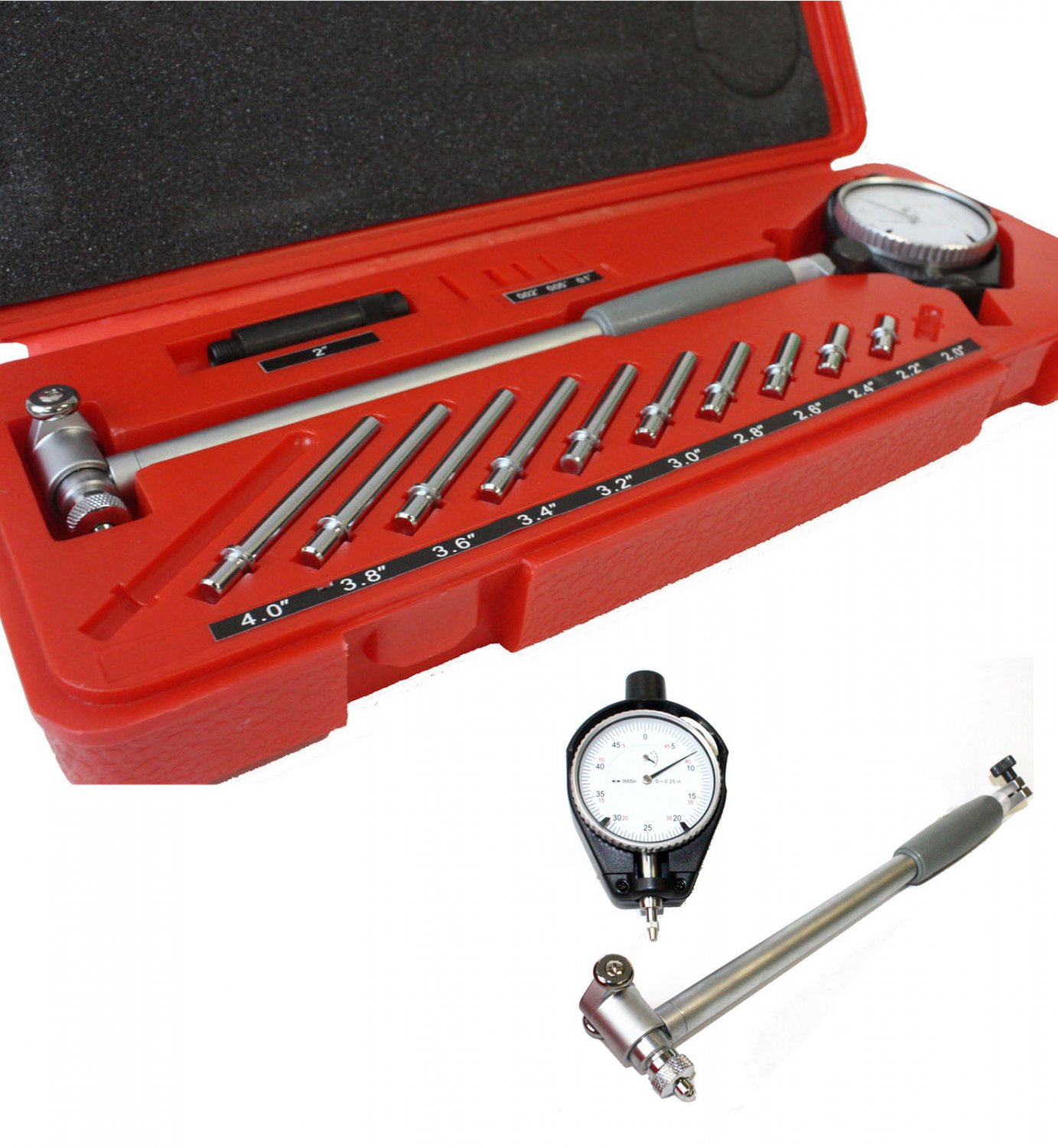 Engine Cylinder 2" to 6" Dial Bore Gauge Gage Indicator Resolution 0.0005"