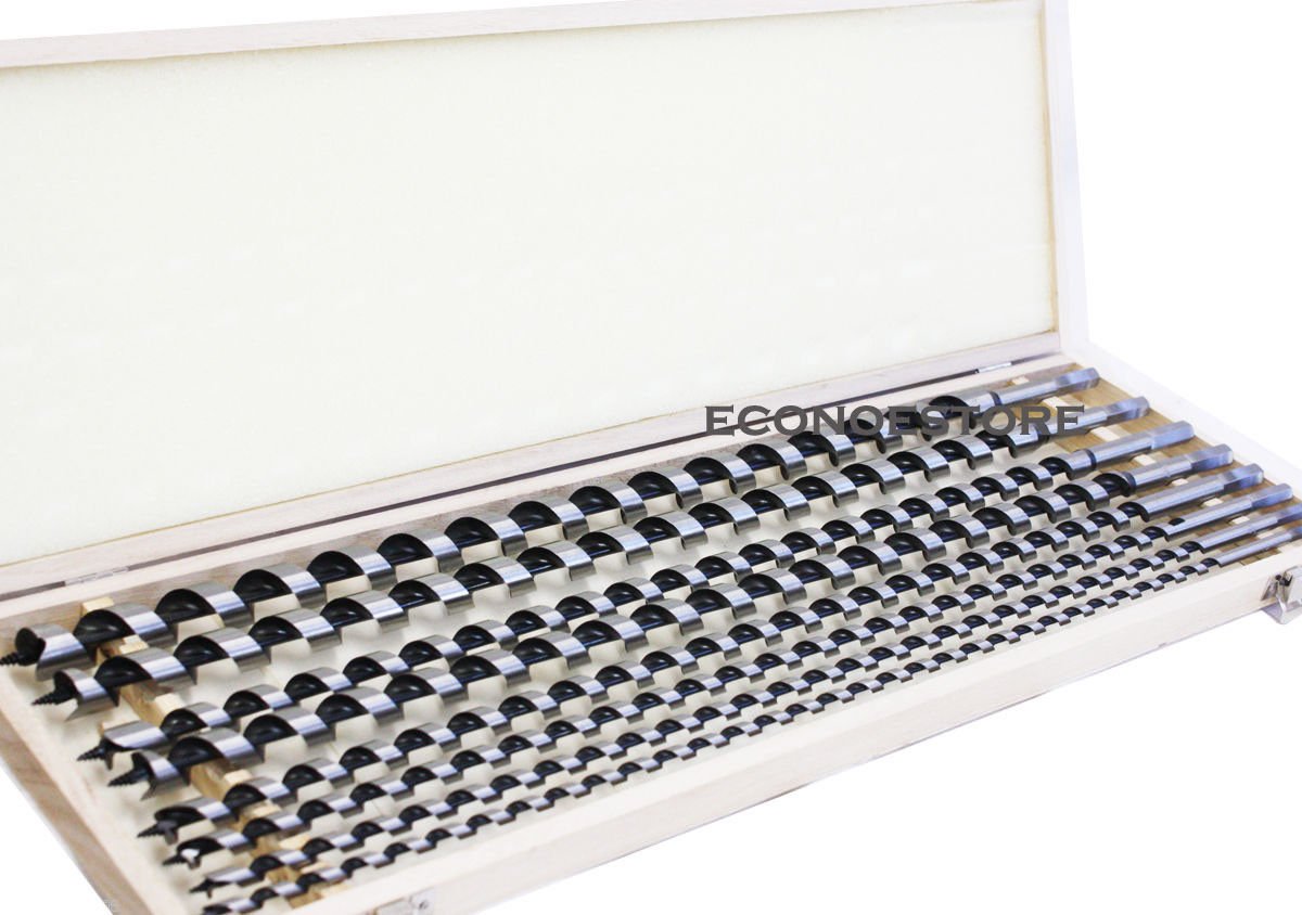 8 PCS 24" EXTRA LONG WOOD AUGER DRILL BIT SET 8 WOOD DRILLS