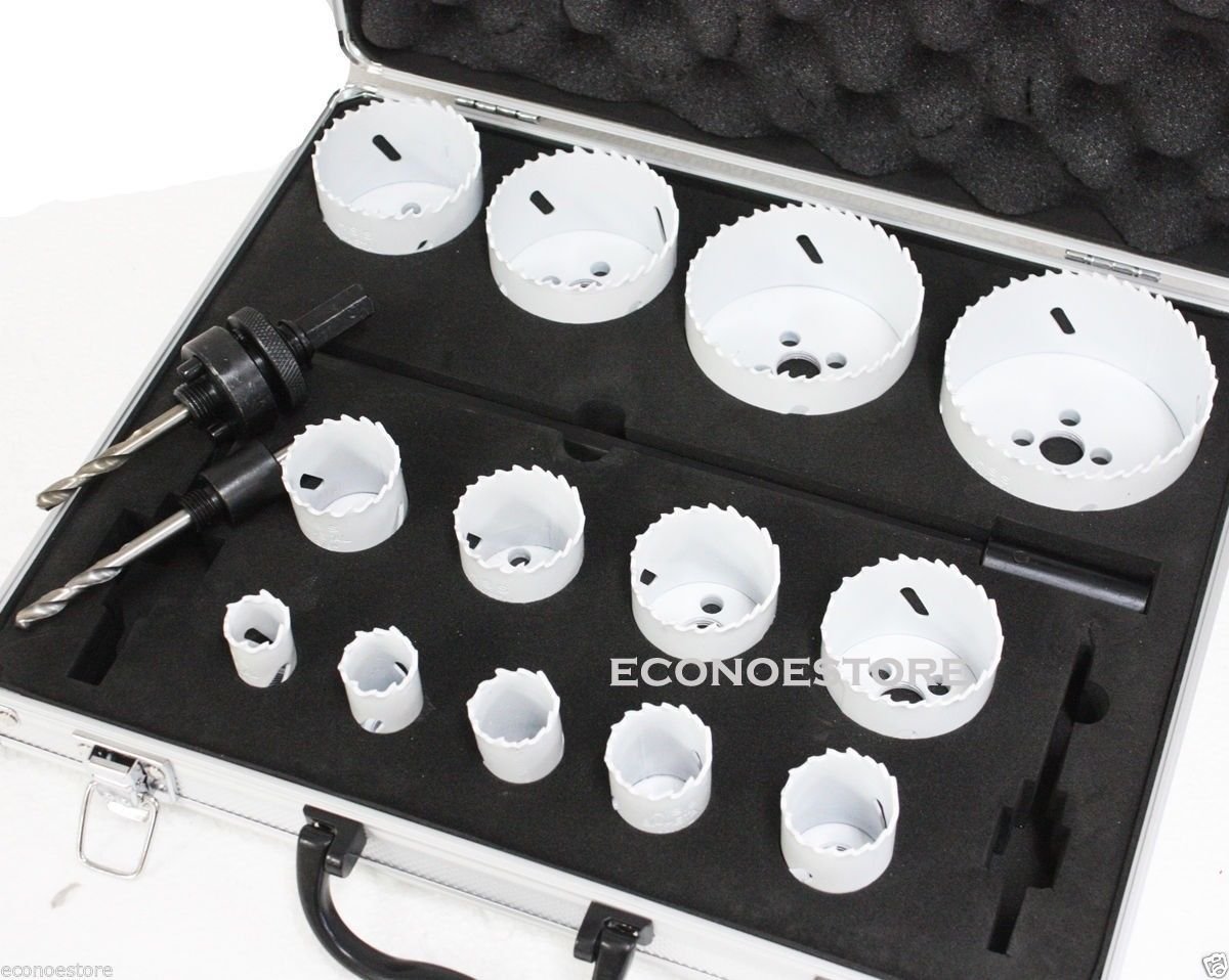 18PC BI-METAL HOLE SAW KIT BI METAL 3/4" TO 3-1/4" HOLE SAW DRILLING SET W/ CASE