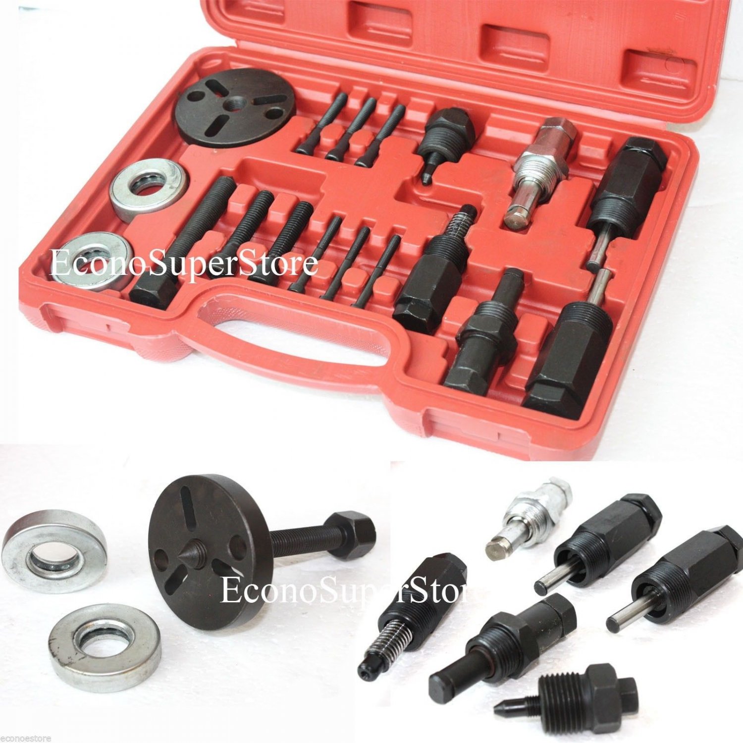 A/C COMPRESSOR CLUTCH HUB REMOVER KIT GM FORD CHRYSLER SANDEN DKS PULLER PLATES