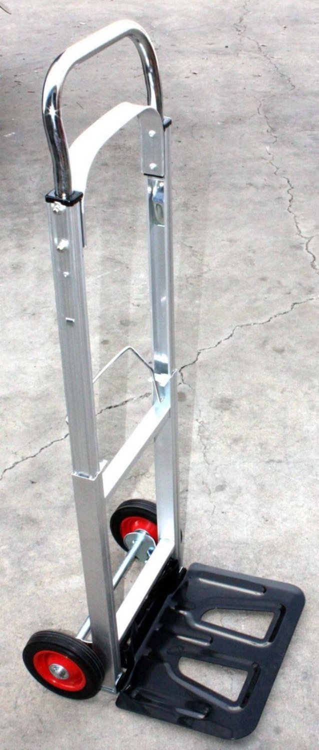 43" PORTABLE ALUMINUM FOLDING DOLLY MOVING HAND CART TRUCKS HOLDS 200LBS  NEW