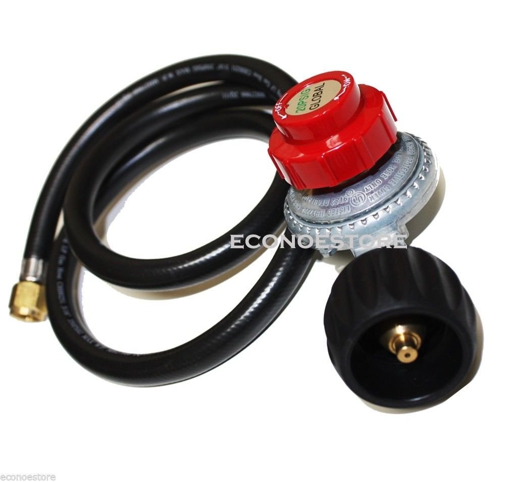 Propane LPG Shut Off Regulator & 4.5 Ft High Pressure Hose For BBQ Burner Heater