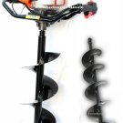 52cc Gas Power One Man Post Earth Hole Auger Digger FREE 10" & 6 Auger Bits