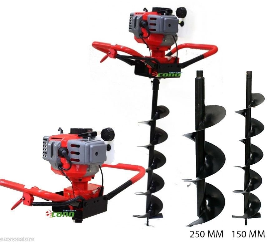 One man 52cc 2HP Gas Post Planting Soil Hole Digger EPA  w/10" + 6" Auger Bits