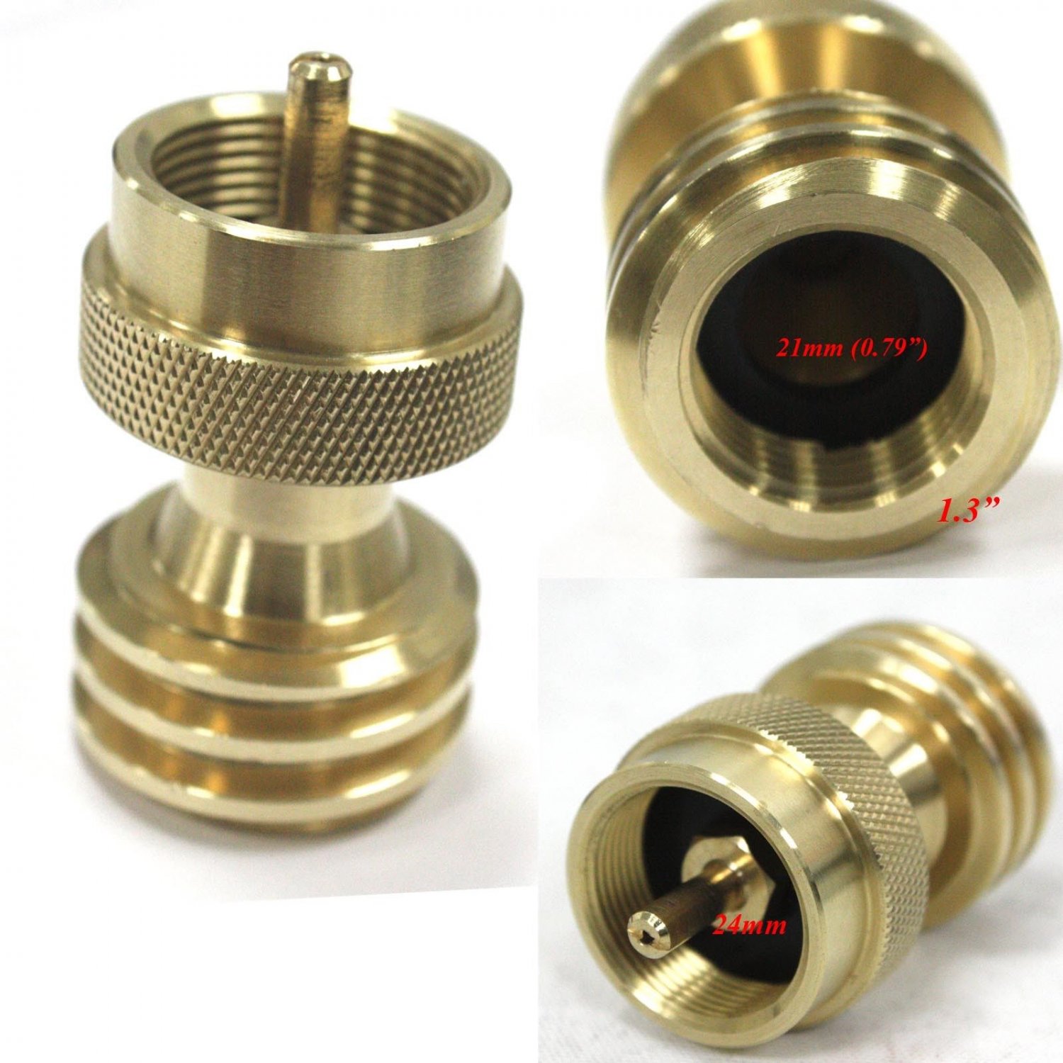 BBQ Grill Conversion Brass Adapter For Saver 1lb Propane Bottle Tank Refill