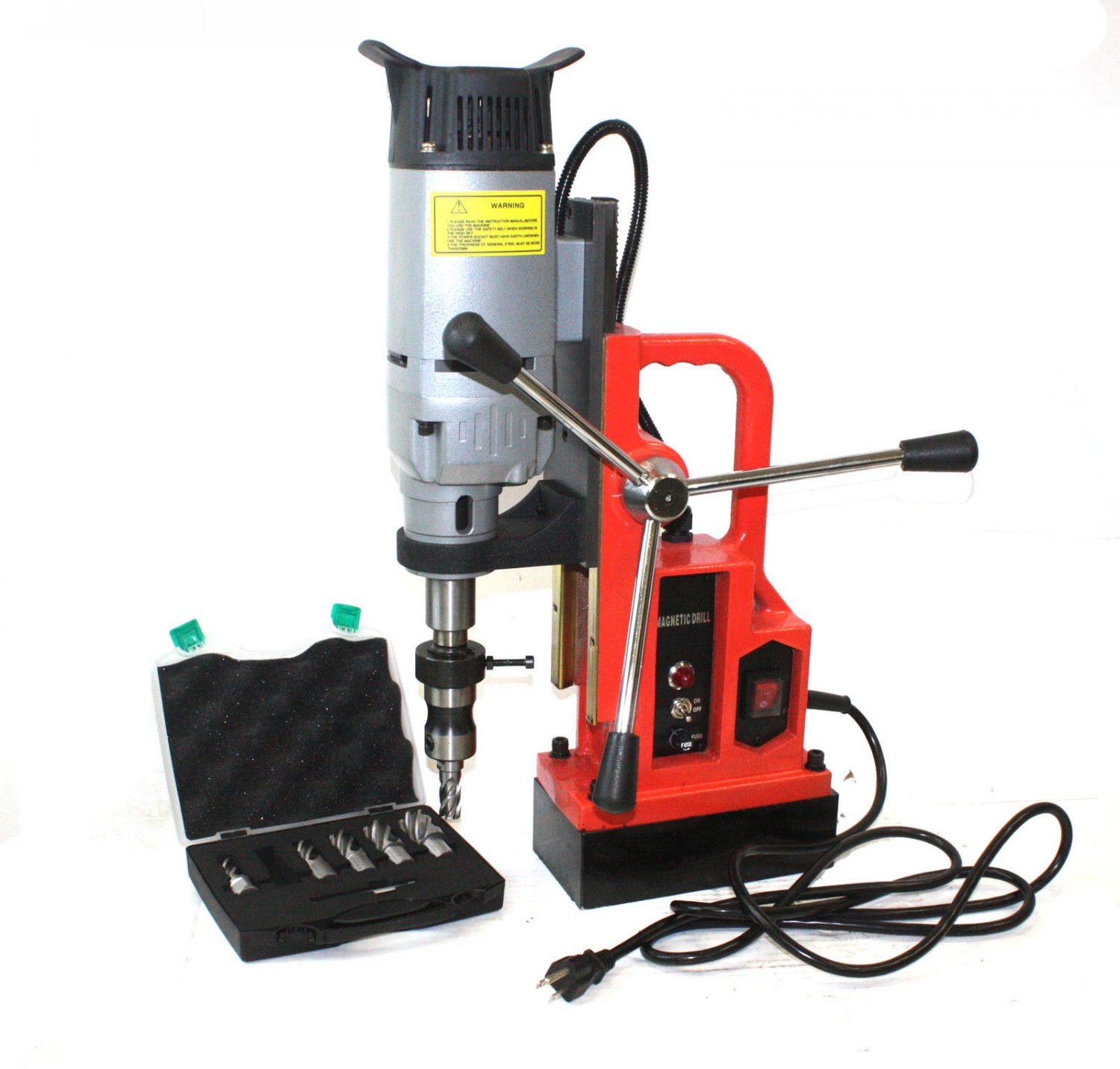 1350W Drill Press 3372LBS Force w/6 pcs HSS Annular