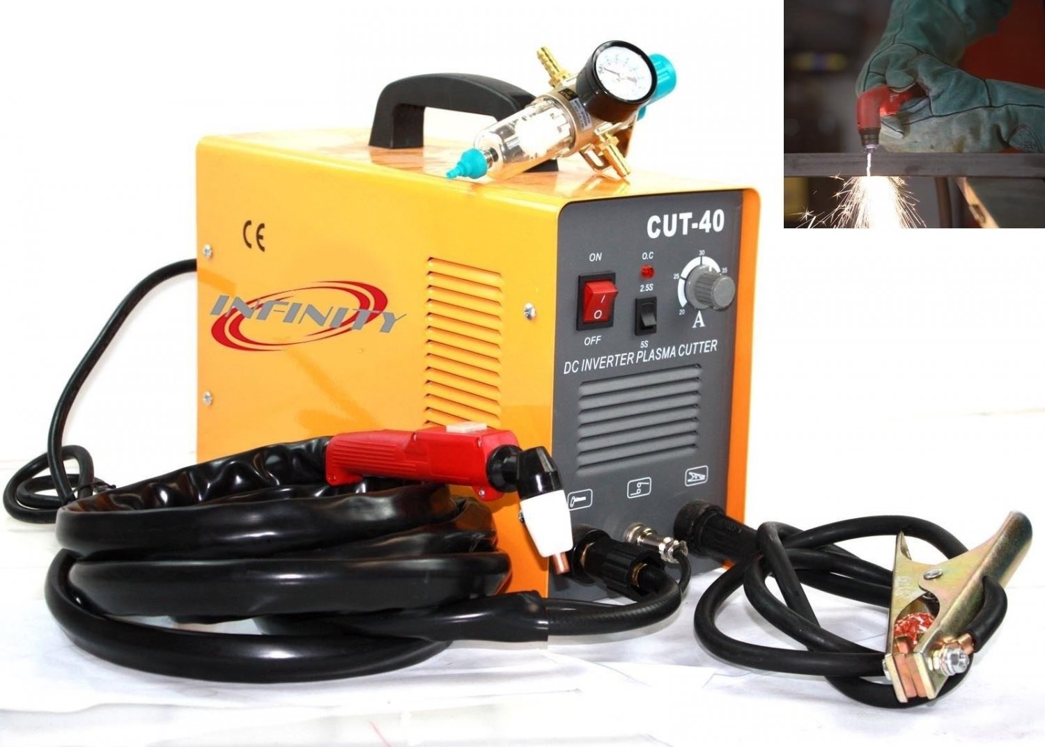 40Amp 220V DC Inverter Plasma Cutter Cutting Machine w/ Regulator Gauge