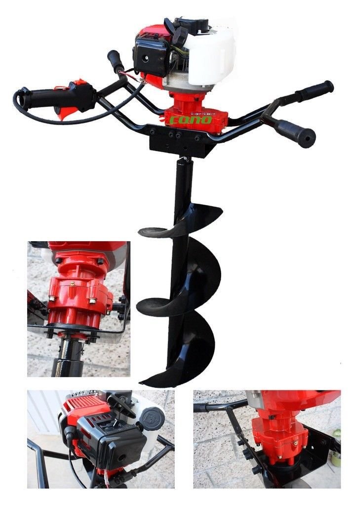 52cc Two Man Post Earth Planting Gas Hole Digger w/6" &10" Auger Bit & extension