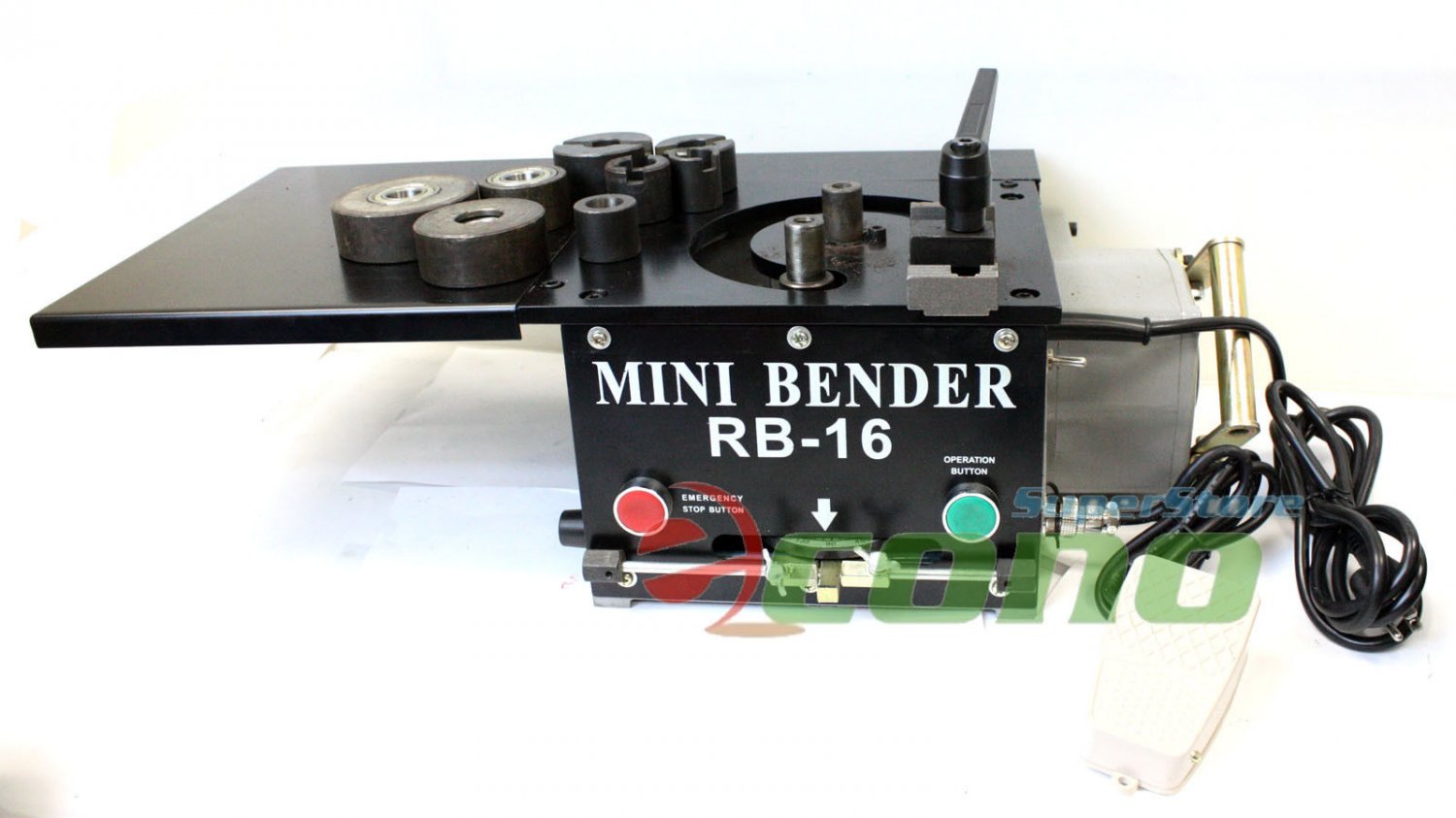 RB16 Mini Tabletop 1200W Electric Hydraulic Rebar Bender 16mm Rebar Rod 0~ 180&Acirc;&deg;