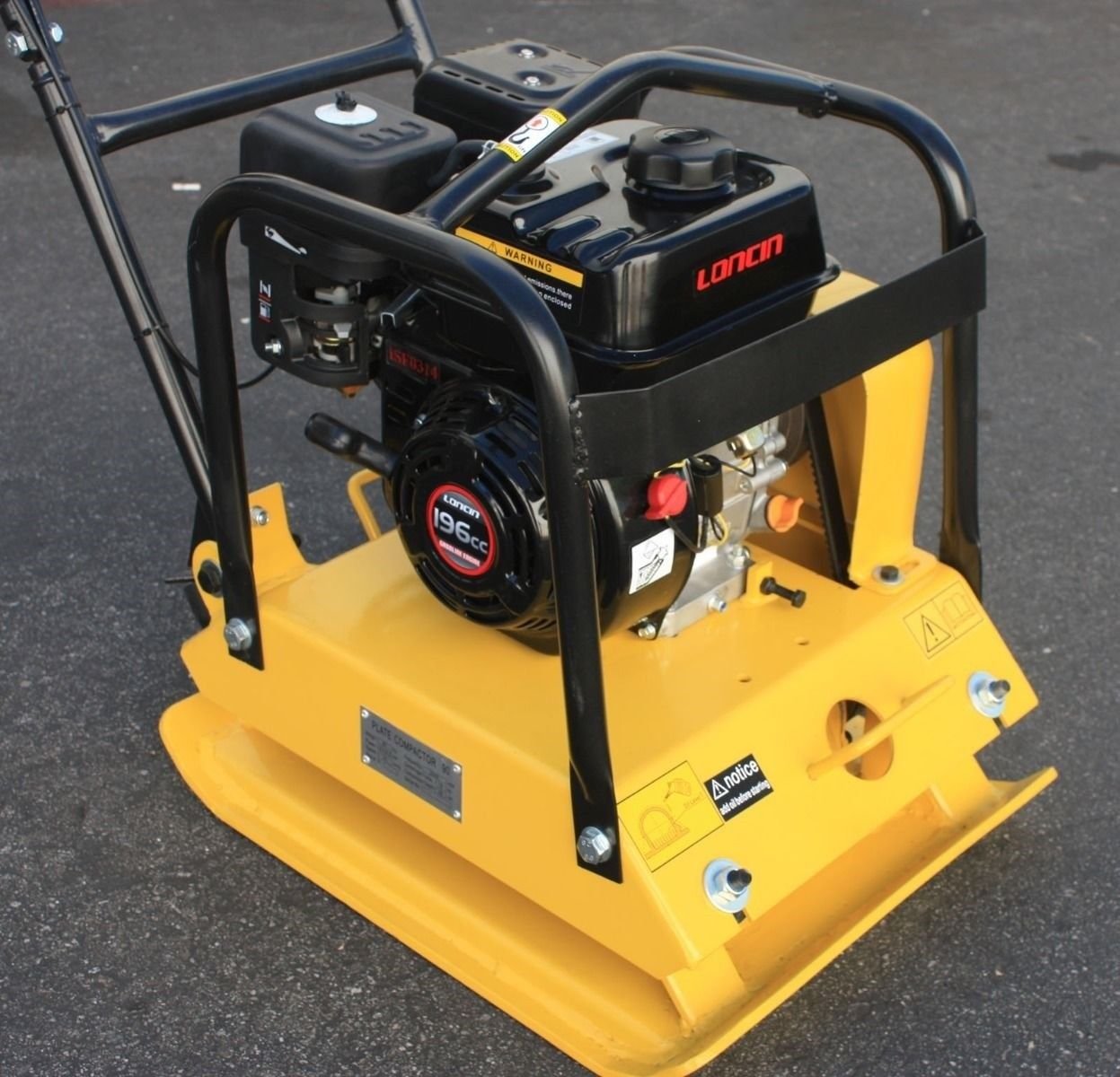 Walk Behind Dirt  Vibrating Compactor  Rammer Asphalt Soil 6.5HP 196cc Engine