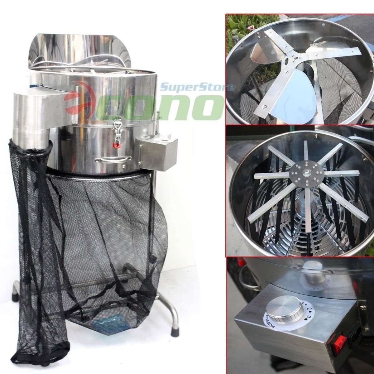 110V 3 Speed Motorize Stainless Leaf Bud Trimmer Spin Cut Trim Reaper w/ 3 Blade
