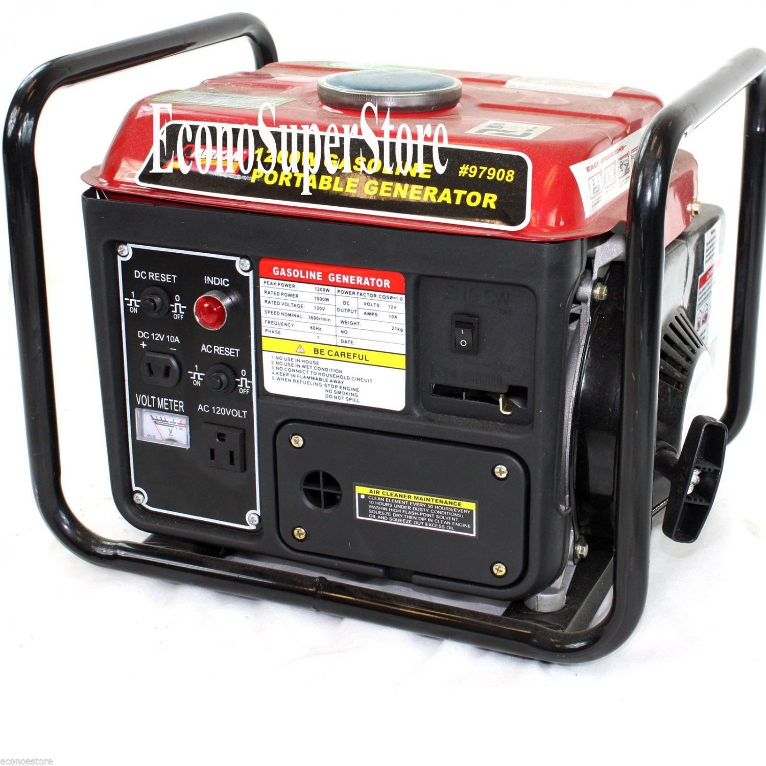 1200W Watt 2 HP 63cc Gasoline Gas Power Generator w/EPA