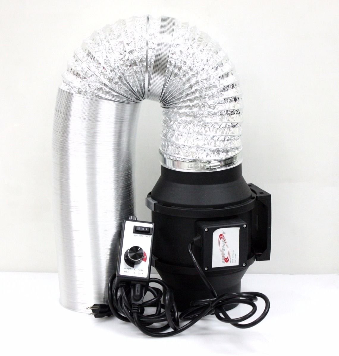 Variable Speed 6" Mixed Flow Duct Fan Exhaust Ventilation  w/33' Ducting Combo