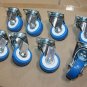 Lot 100pc 2" Caster Wheels Swivel Plate Blue Polyurethane Wheel PU Steel Bearing