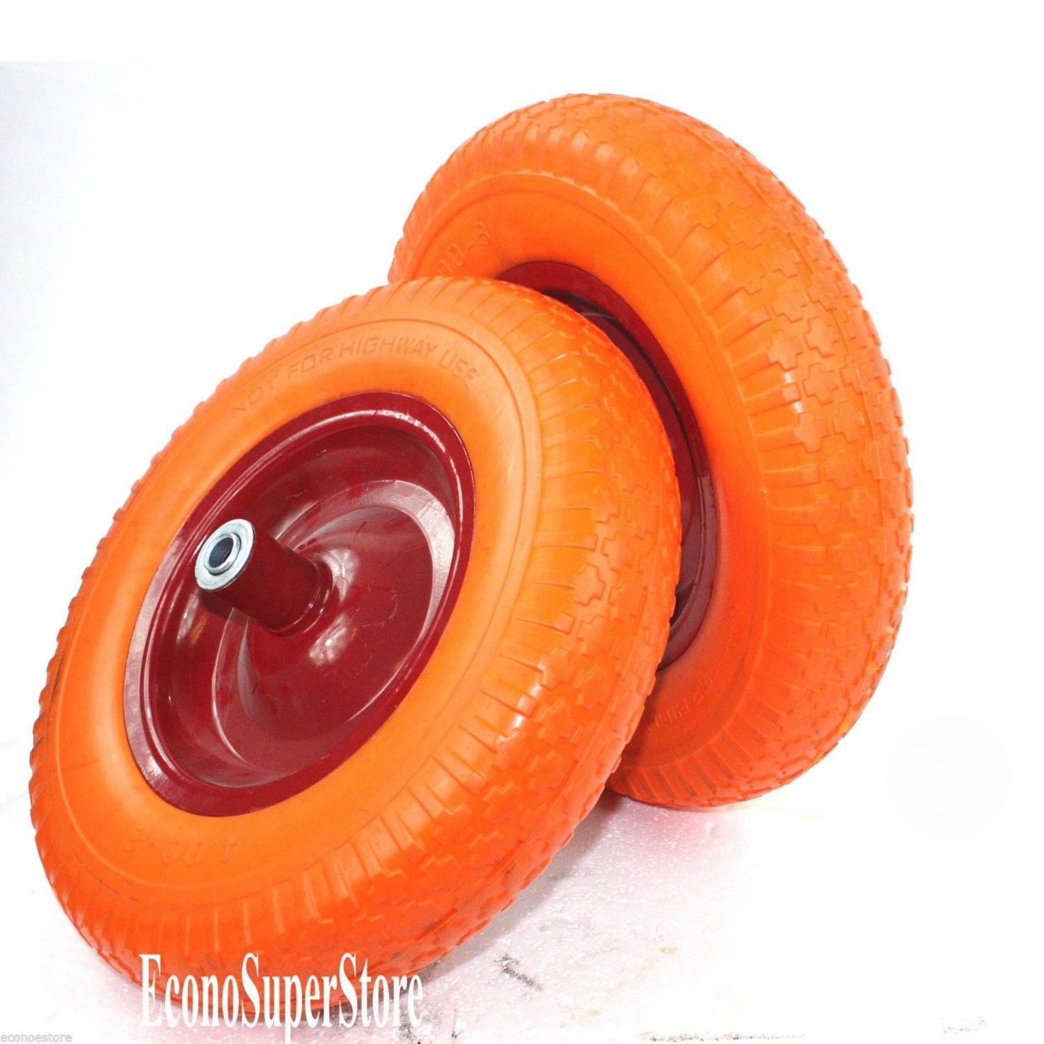 Lot Two 16" Flat Free Wheel Barrow Tire Foamed Polyurethane Wheelbarrow