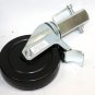 LOT FOUR SOLID STEM 5" POLY LOCKING SWIVEL SCAFFOLD CASTERS W/WHEEL BRAKE LOCK
